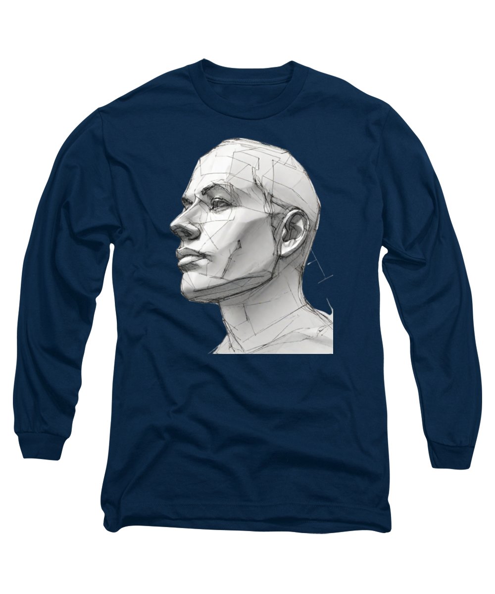 Human Face Sketch - Long Sleeve T-Shirt
