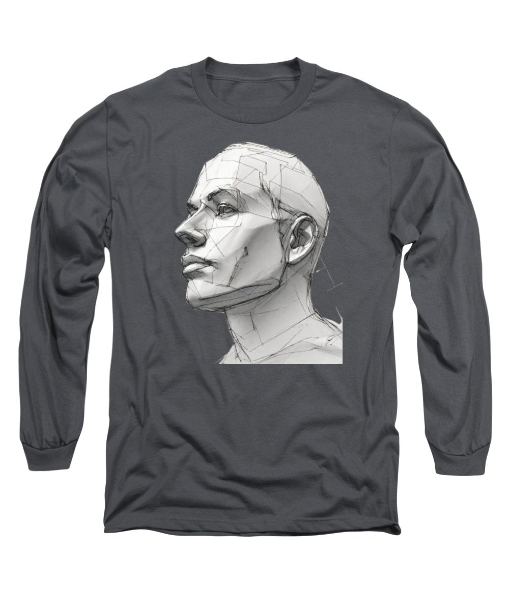 Human Face Sketch - Long Sleeve T-Shirt