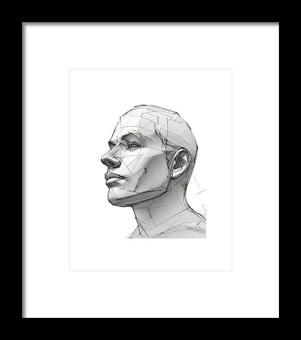 Human Face Sketch - Framed Print