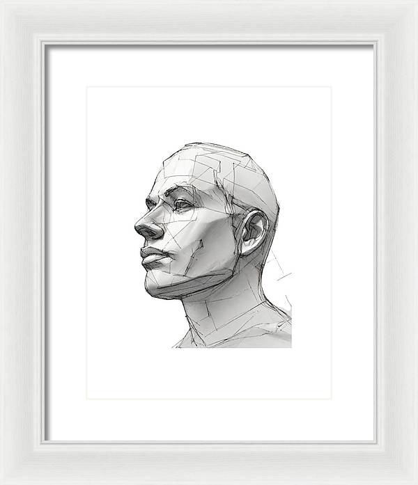 Human Face Sketch - Framed Print