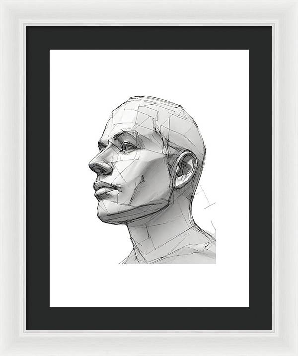 Human Face Sketch - Framed Print