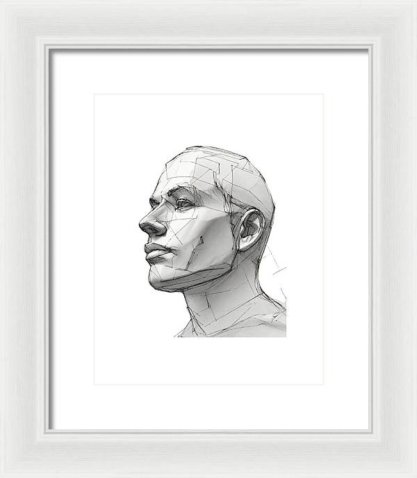 Human Face Sketch - Framed Print
