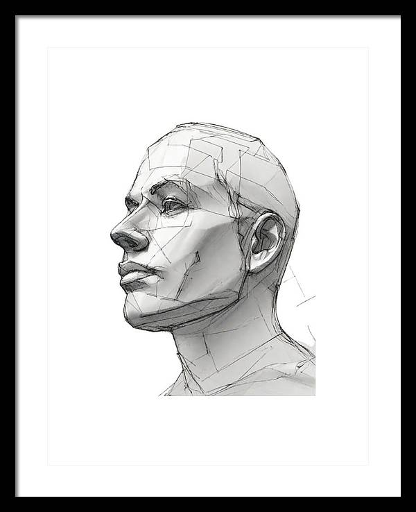 Human Face Sketch - Framed Print