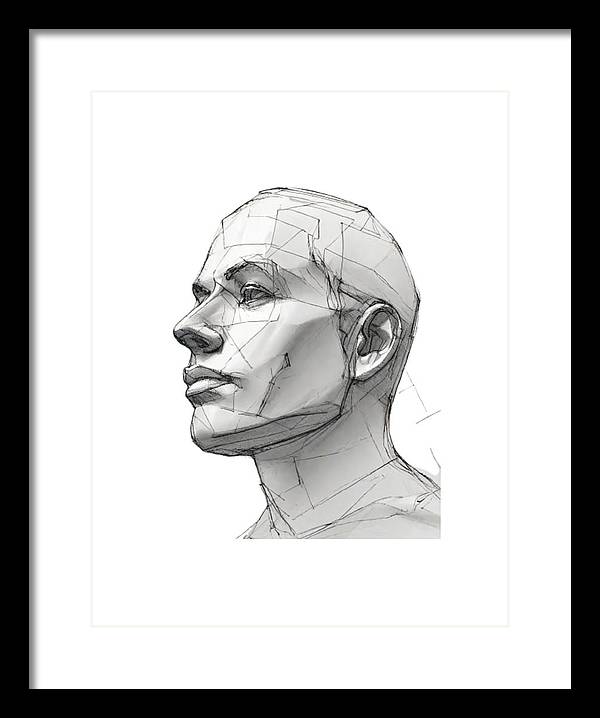 Human Face Sketch - Framed Print