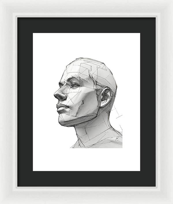 Human Face Sketch - Framed Print