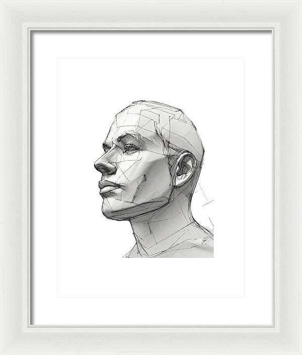 Human Face Sketch - Framed Print