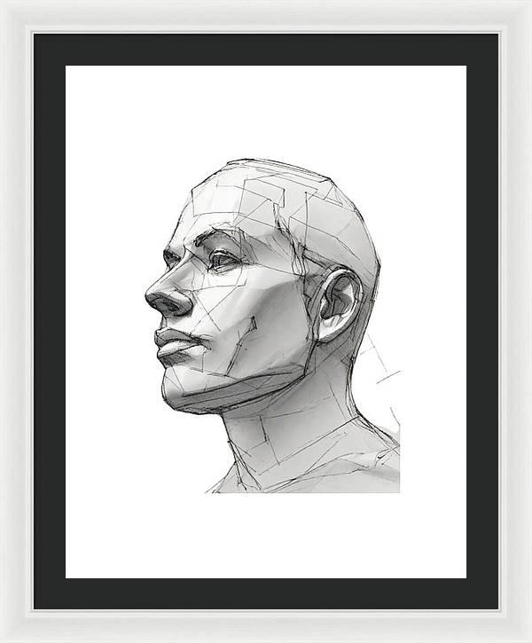 Human Face Sketch - Framed Print