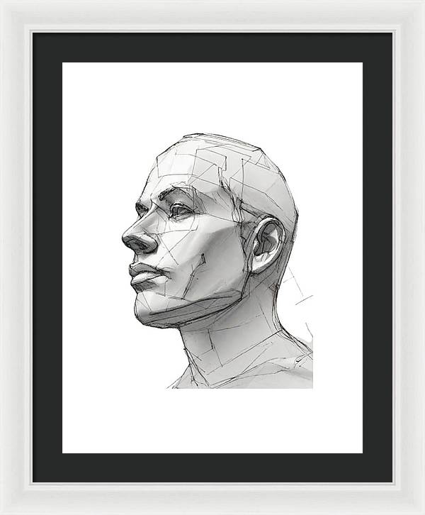 Human Face Sketch - Framed Print