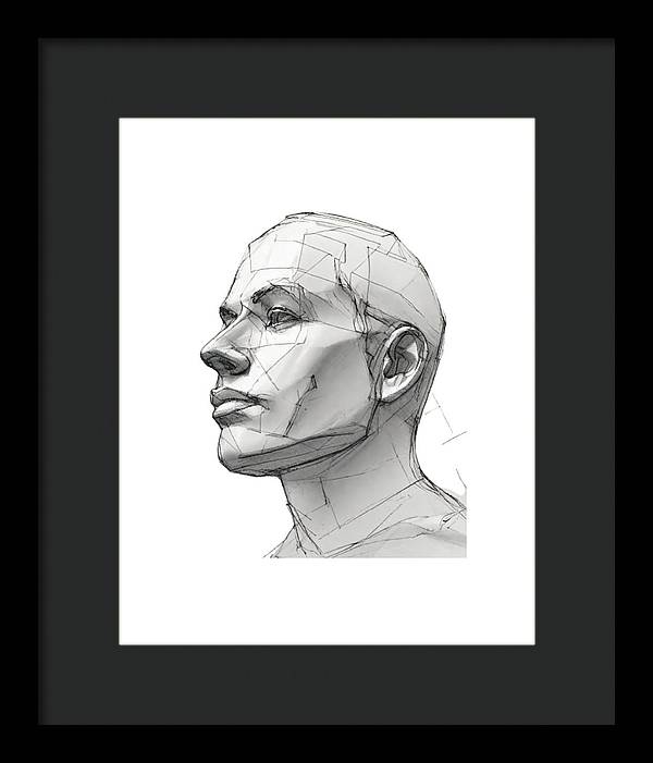 Human Face Sketch - Framed Print