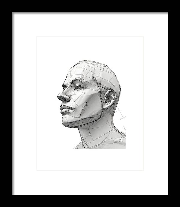Human Face Sketch - Framed Print