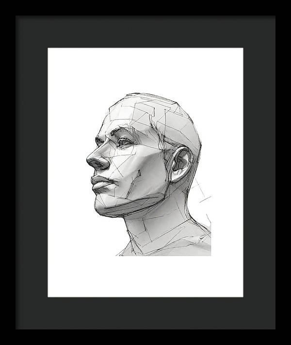 Human Face Sketch - Framed Print