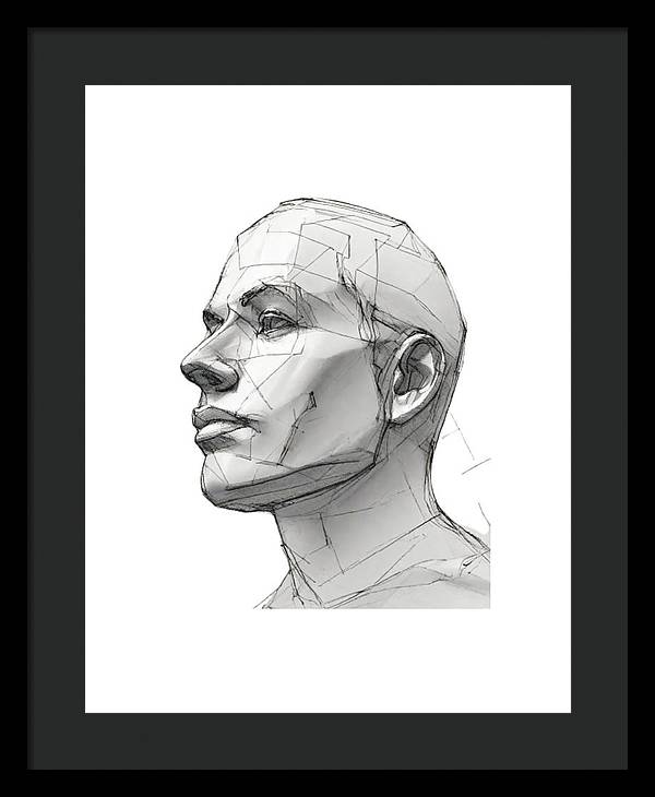 Human Face Sketch - Framed Print