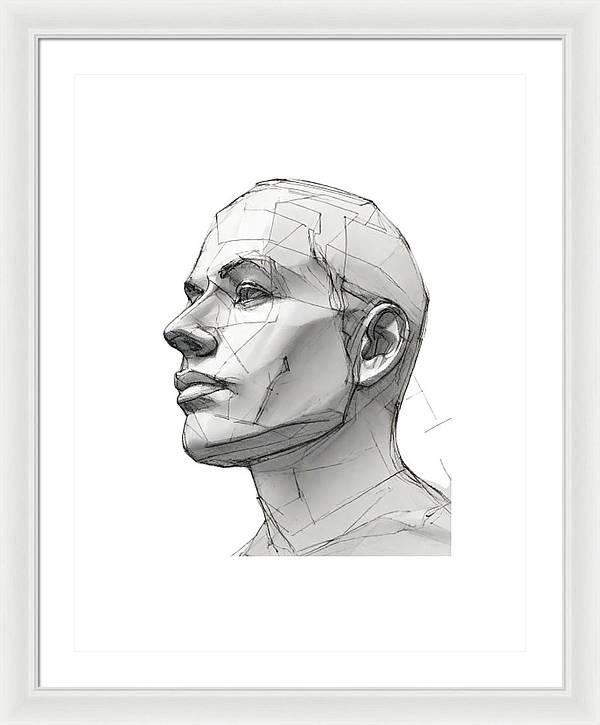 Human Face Sketch - Framed Print