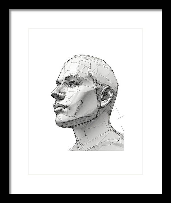 Human Face Sketch - Framed Print