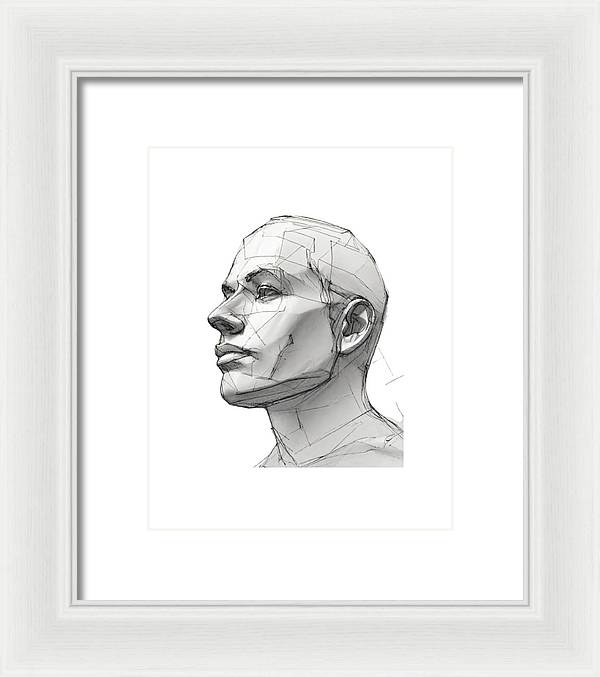 Human Face Sketch - Framed Print