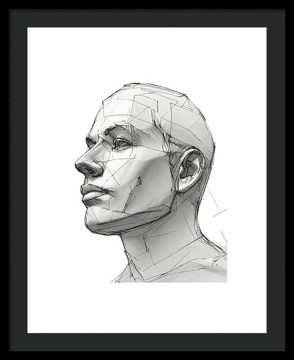 Human Face Sketch - Framed Print