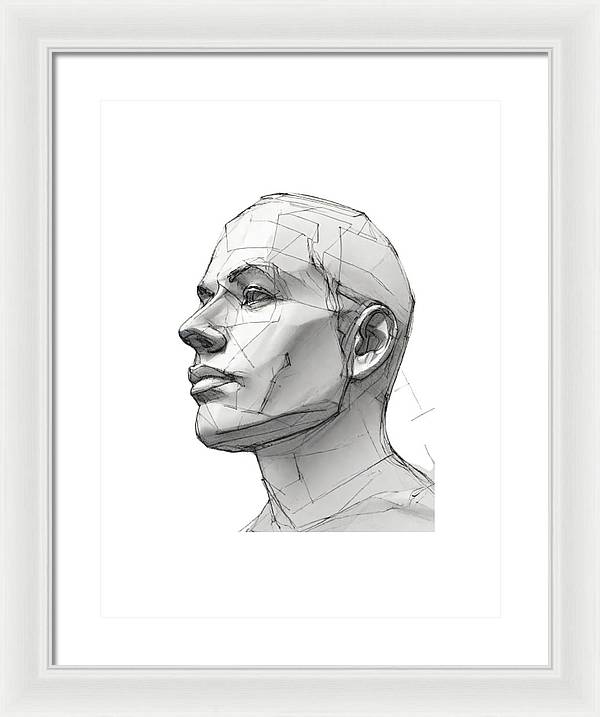 Human Face Sketch - Framed Print