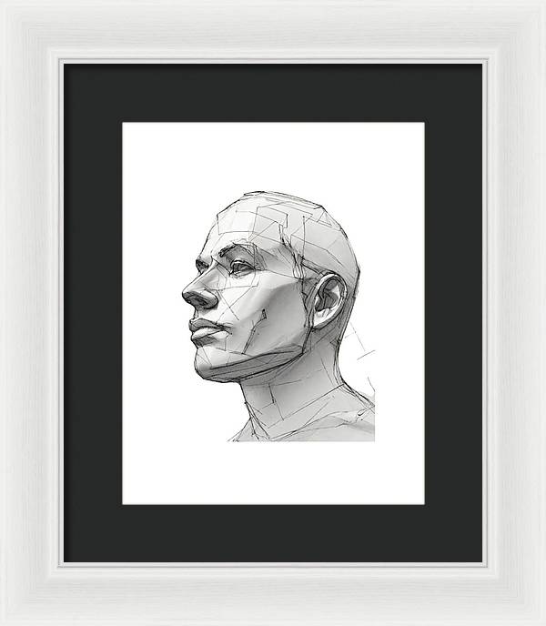 Human Face Sketch - Framed Print