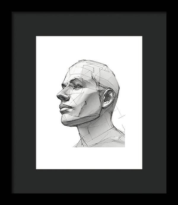 Human Face Sketch - Framed Print