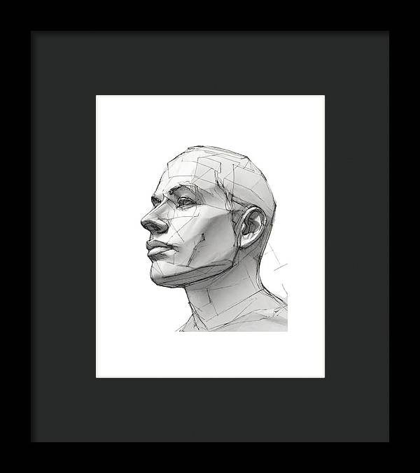 Human Face Sketch - Framed Print