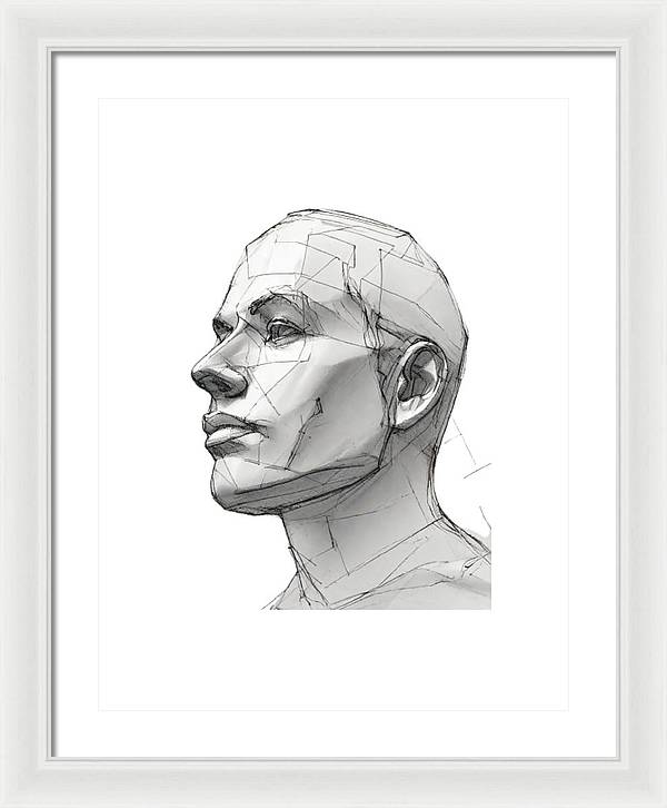 Human Face Sketch - Framed Print