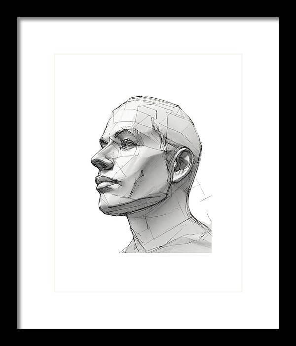 Human Face Sketch - Framed Print