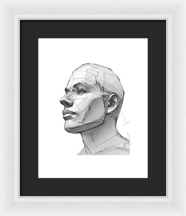 Human Face Sketch - Framed Print