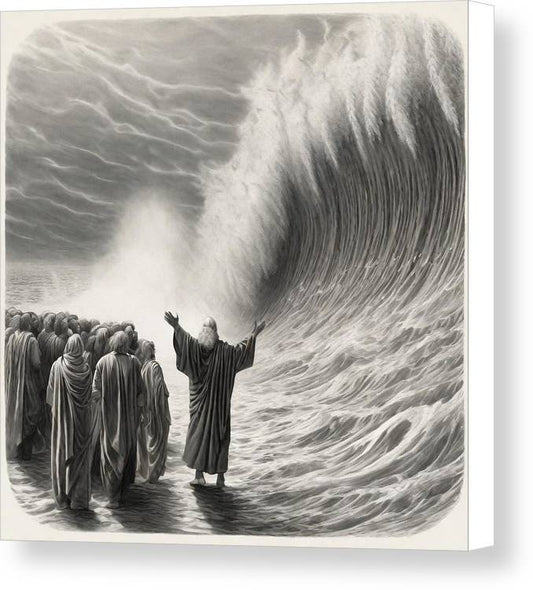 Moses Parting The Red Sea - Canvas Print