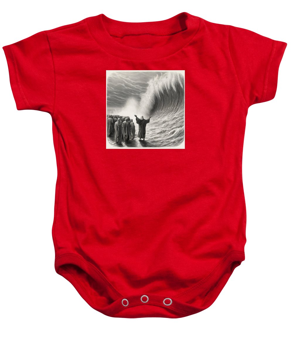 Moses Parting The Red Sea - Baby Onesie