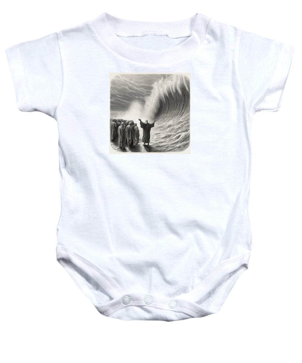 Moses Parting The Red Sea - Baby Onesie