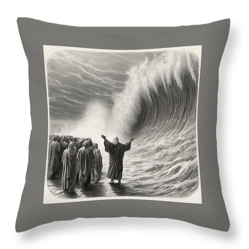 Moses Parting The Red Sea - Throw Pillow