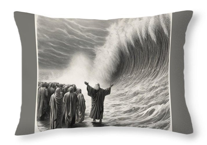 Moses Parting The Red Sea - Throw Pillow