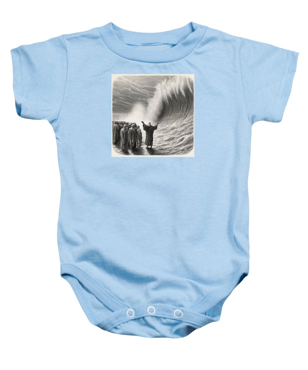 Moses Parting The Red Sea - Baby Onesie