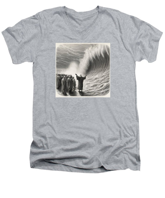 Moses Parting The Red Sea - Men's V-Neck T-Shirt