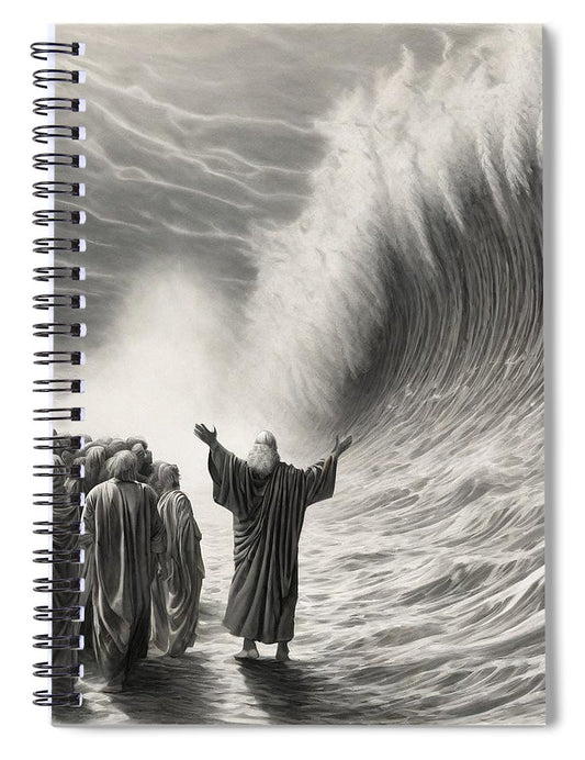 Moses Parting The Red Sea - Spiral Notebook