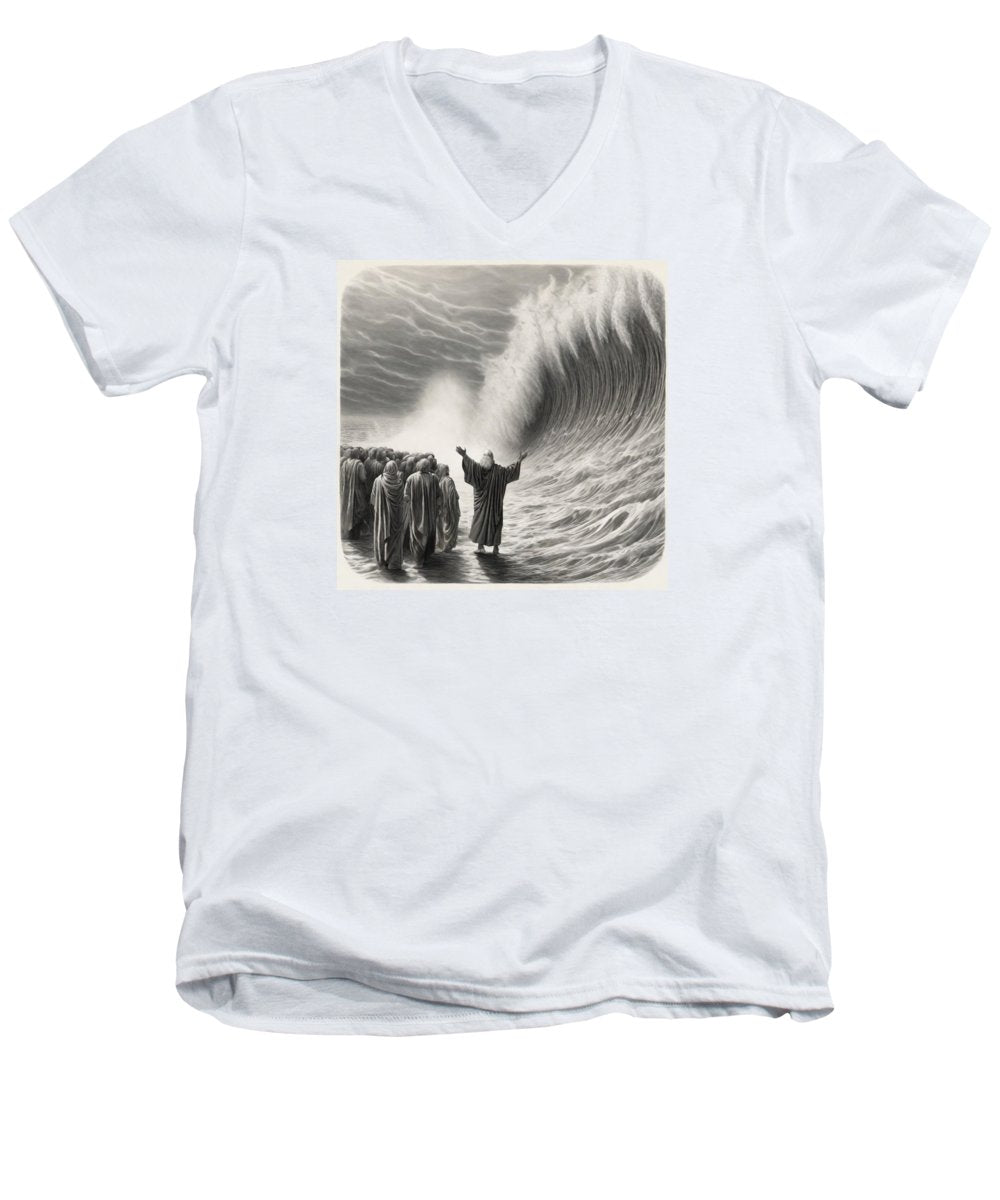 Moses Parting The Red Sea - Men's V-Neck T-Shirt