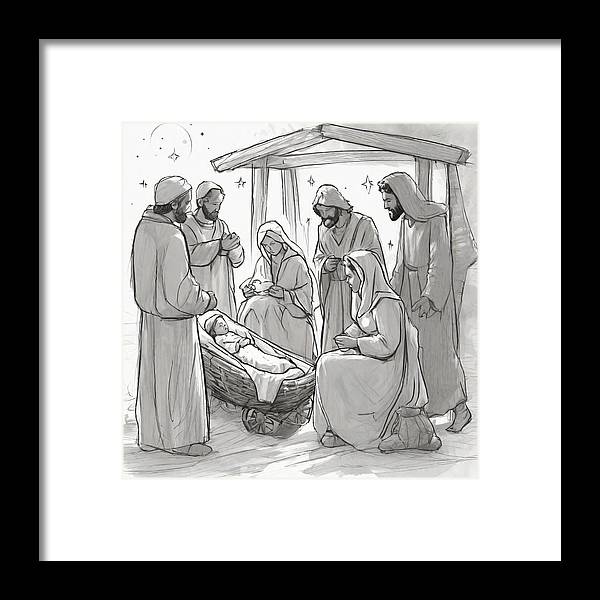 Nativity Scene - Framed Print
