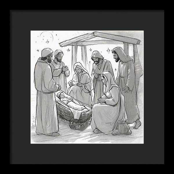 Nativity Scene - Framed Print