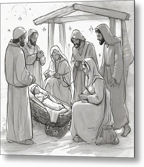 Nativity Scene - Metal Print