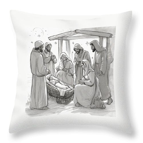 Nativity Scene - Throw Pillow