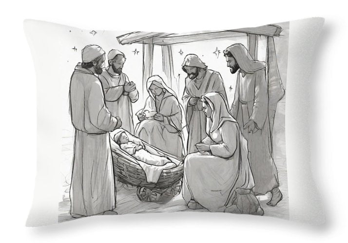 Nativity Scene - Throw Pillow