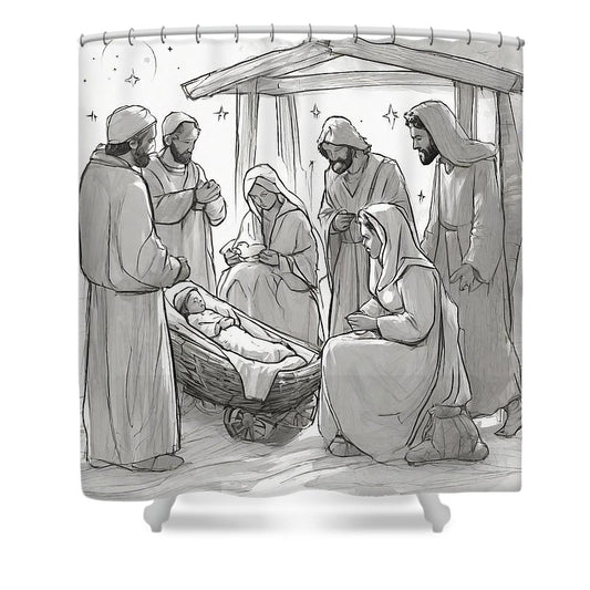 Nativity Scene - Shower Curtain