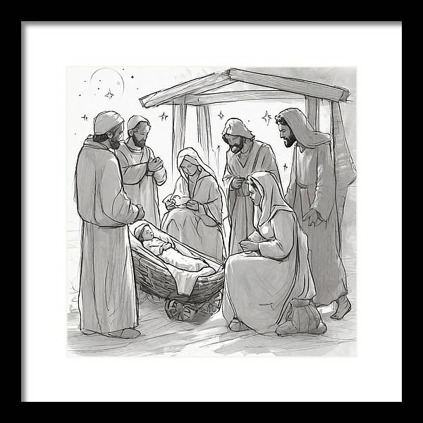 Nativity Scene - Framed Print