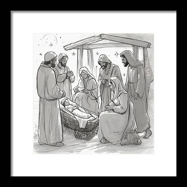 Nativity Scene - Framed Print