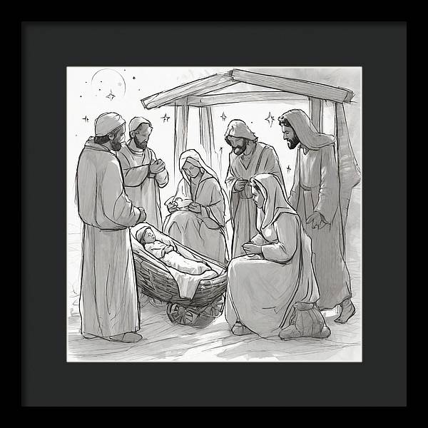 Nativity Scene - Framed Print
