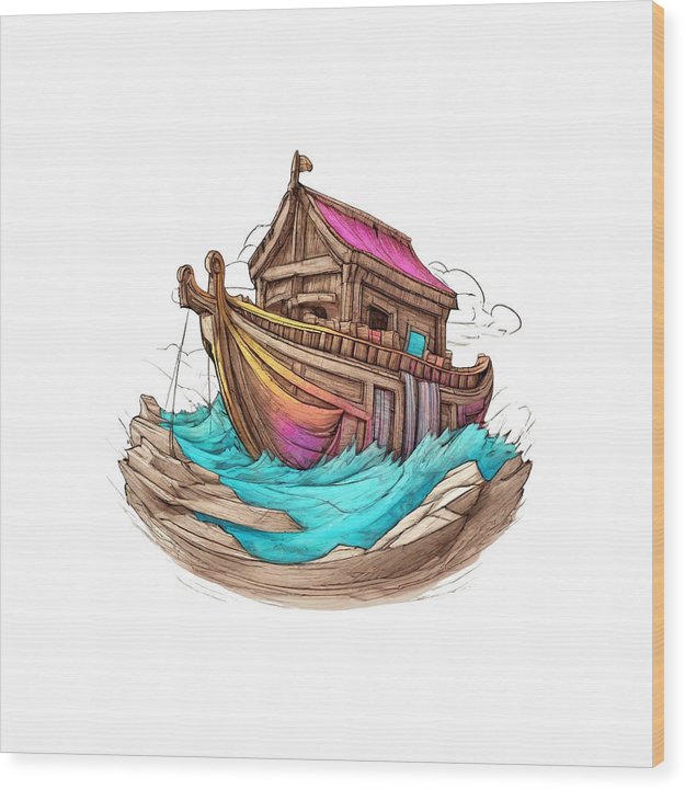 Noah's Ark - Wood Print