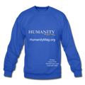 Unisex Humanity Project Crewneck Sweatshirt - royal blue