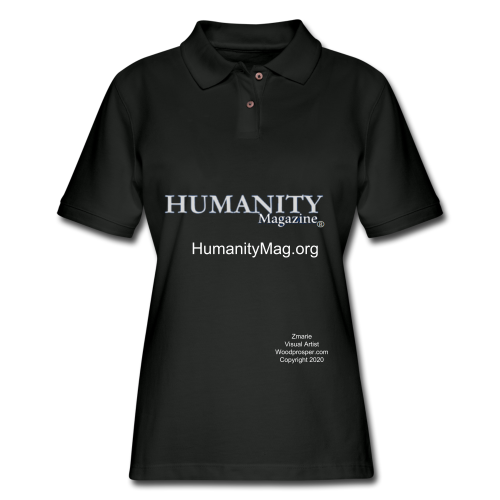 Humanity Project Women's Pique Polo Shirt - black