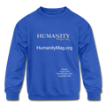 Humanity Project Kids' Crewneck Sweatshirt - royal blue