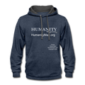 Unisex Humanity Project Contrast Hoodie - indigo heather/asphalt